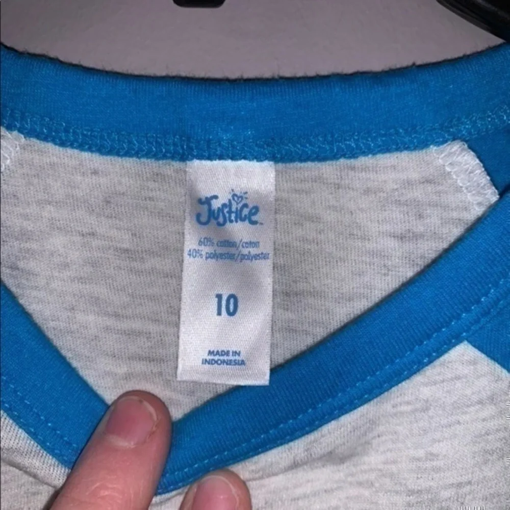Justice blue and light gray tank top kid size 10